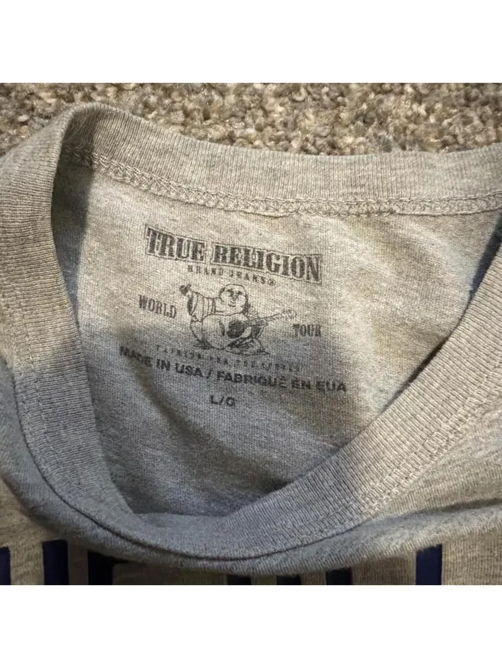 True Religion Men's Blue and Navy Shirt